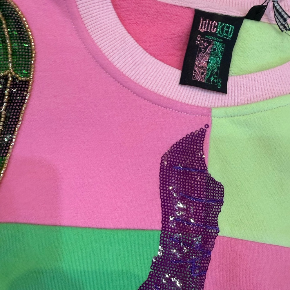 QUEEN OF SPARKLES  and Wicked Pink and Green Graphic Sweatshirt - Picture 6 of 6